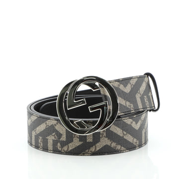 Gucci Interlocking G Belt Caleido Print GG Coated Canvas Wide