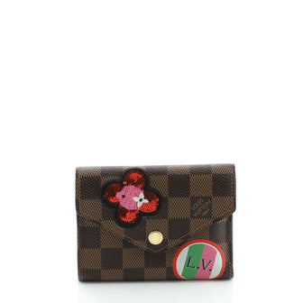 Louis Vuitton Compact Victorine Wallet Limited Edition Patches Damier