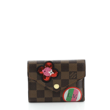 Louis Vuitton Compact Victorine Wallet Limited Edition Patches Damier