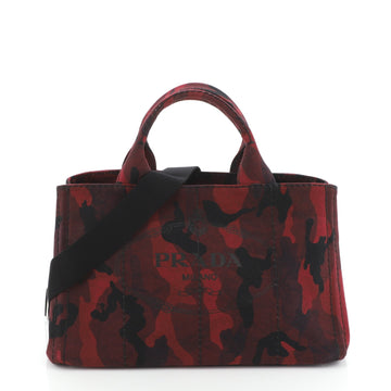 Prada Canapa Convertible Tote Printed Canvas Large