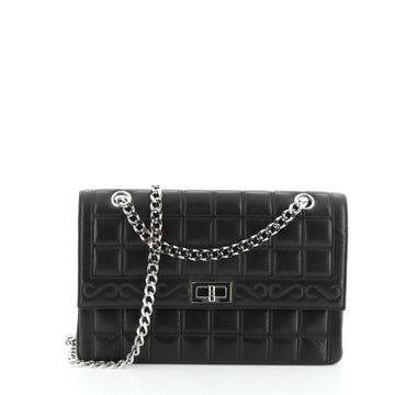 Chanel Vintage Chocolate Bar Mademoiselle Chain Flap Bag Quilted Leather Medium