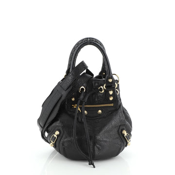 Balenciaga Pom Pon Giant Studs Bag Leather Mini
