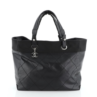 Chanel Biarritz Tote Quilted Coated Canvas Large