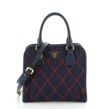 Prada Impunturato Convertible Tote Quilted Tessuto Small