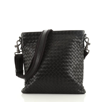 Bottega Veneta Flat Messenger Bag Intrecciato Nappa Small