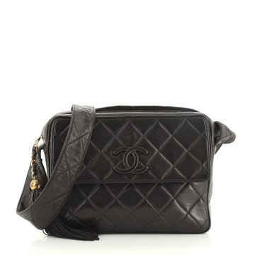 Chanel Vintage Front Pocket Camera Bag Quilted Leather Large