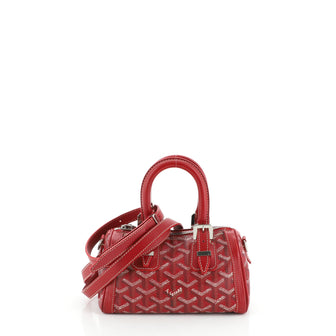 Canvas & Black Leather Mini Croisiere Handbag. Goyard.