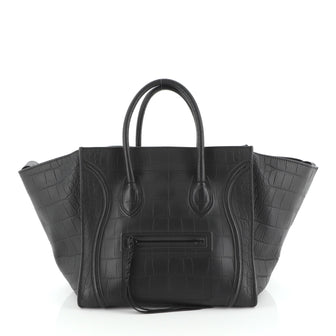 Celine Phantom Bag Crocodile Embossed Leather Medium