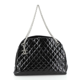 Chanel Just Mademoiselle Bag Quilted Patent Large