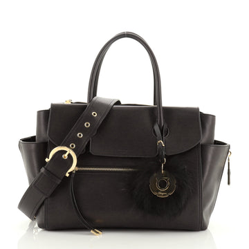 Salvatore Ferragamo Convertible Zip Pocket Tote Leather Small
