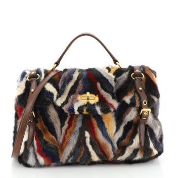 Miu Miu Paloma Convertible Satchel Mink Medium