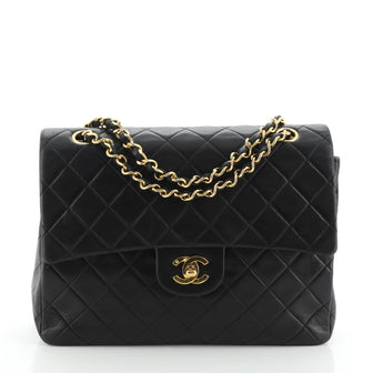 Chanel Vintage Square CC Flap Bag Quilted Lambskin Medium