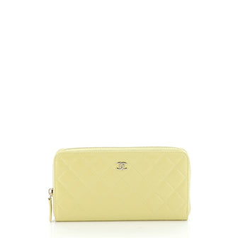 Chanel Zip Around Wallet Quilted Lambskin Long