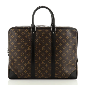 Louis Vuitton Porte-Documents Voyage Briefcase Macassar Monogram Canvas GM