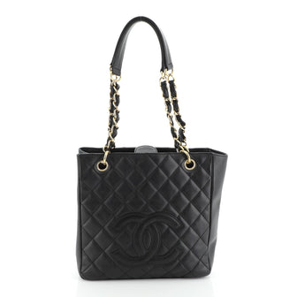 Chanel Petite Shopping Tote Quilted Caviar