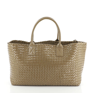 Bottega Veneta Cabat Tote Intrecciato Patent Medium