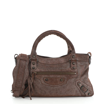 Balenciaga First Classic Studs Bag Craquele Suede