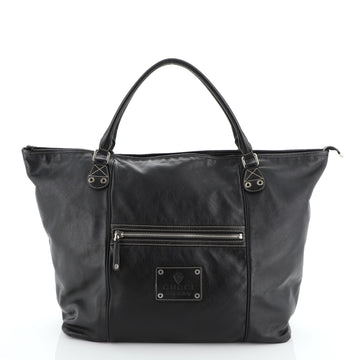 Gucci Front Zip Pocket Tote Leather Large