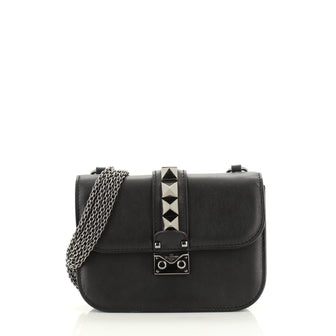 Valentino Glam Lock Shoulder Bag Leather Mini