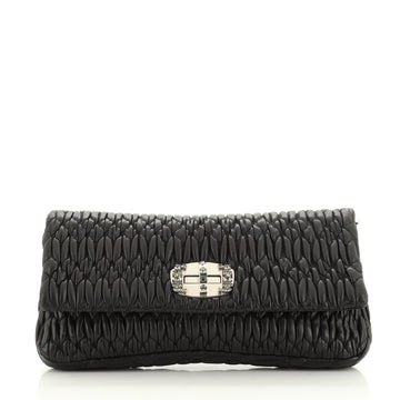 Miu Miu Crystal Clutch Matelasse Leather Medium