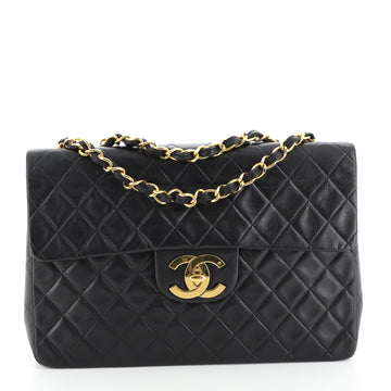 Chanel Vintage Classic Single Flap Bag Quilted Lambskin Maxi