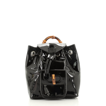 Gucci Vintage Bamboo Backpack Patent Super Mini