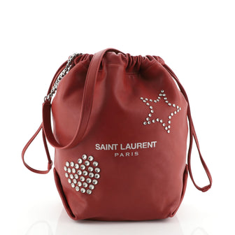 Saint Laurent Teddy Bucket Bag Studded Leather
