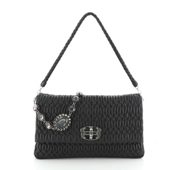 Miu Miu Crystal Clutch Matelasse Leather Large