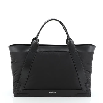 Balenciaga Navy Cabas Zip Tote Nylon with Leather Medium