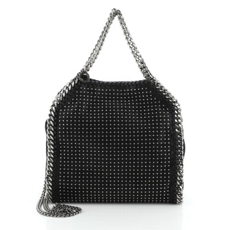 Stella McCartney Falabella Fold Over Crossbody Bag Studded Shaggy Deer Mini