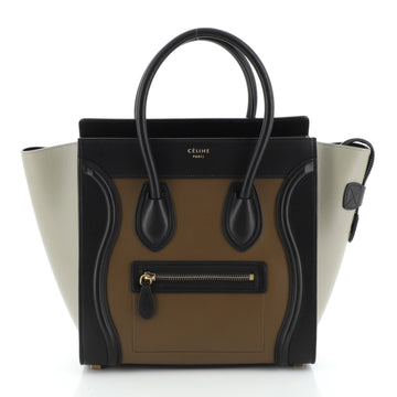 Celine Tricolor Luggage Bag Leather Micro