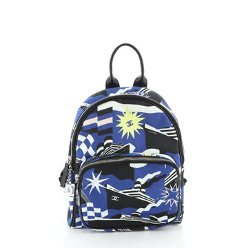 Chanel La Pausa Backpack Printed Canvas Medium