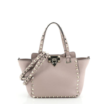 Valentino Rockstud Tote Pebbled Leather Mini