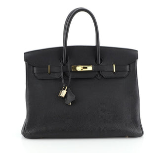 Hermes Birkin Handbag Black Togo with Gold Hardware 35