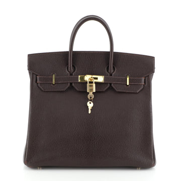 Hermes HAC Birkin Bag Brown Chevre de Coromandel with Gold Hardware 32