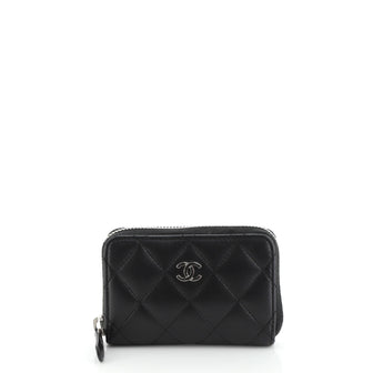Chanel CC Zip Coin Purse Quilted Lambskin Small