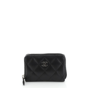 Chanel CC Zip Coin Purse Quilted Lambskin Small
