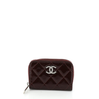 Chanel Brilliant Zippy Wallet Quilted Patent Compact