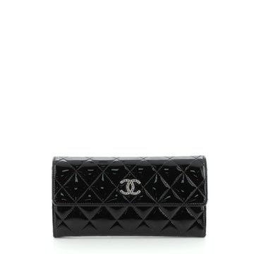 Chanel Brilliant CC Trifold Wallet Quilted Patent Long