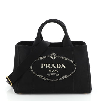 Prada Canapa Convertible Tote Canvas Medium