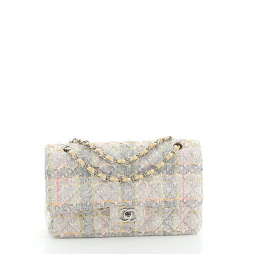 Chanel Vintage Classic Double Flap Bag Quilted Tweed Medium