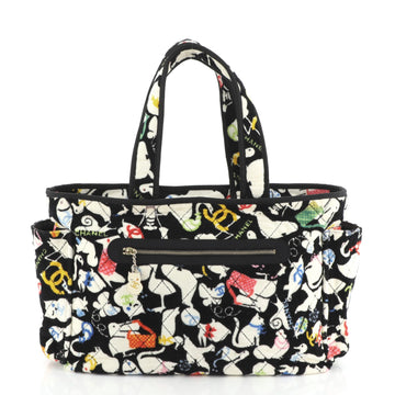 Chanel Beach Tote Quilted Printed Terry Cloth Large