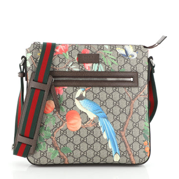Gucci Front Zip Messenger Tian Print GG Coated Canvas Medium