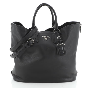Prada Side Zip Convertible Tote Vitello Daino Large