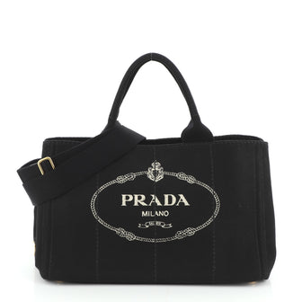 Prada Canapa Convertible Tote Canvas Large
