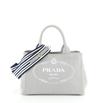 Prada Canapa Convertible Shopping Tote Canvas Small