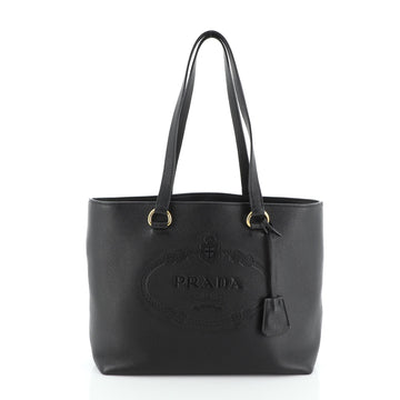 Prada Embossed Logo Tote Vitello Daino Medium
