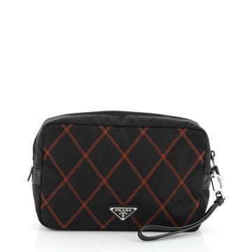 Prada Impunto Wristlet Pouch Quilted Tessuto Small