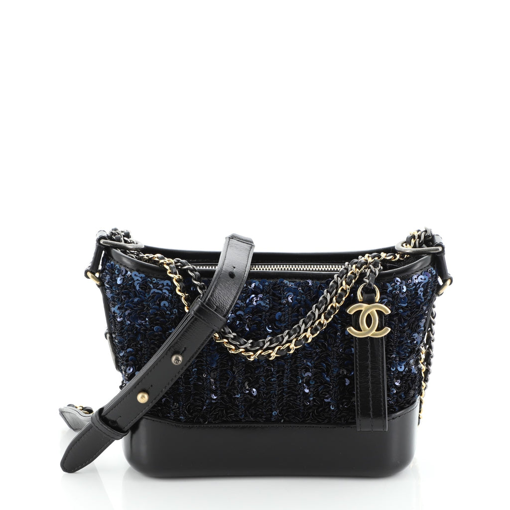 Chanel Gabrielle Hobo Sequins Small Black 551761