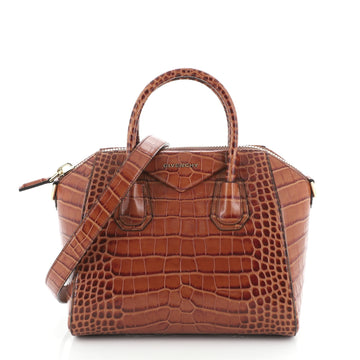 Antigona Bag Crocodile Embossed Leather Small